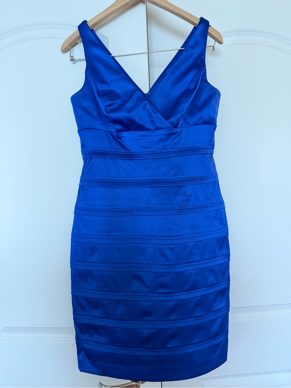 American Living Royal Blue V-Neck Mini Sheath Dress